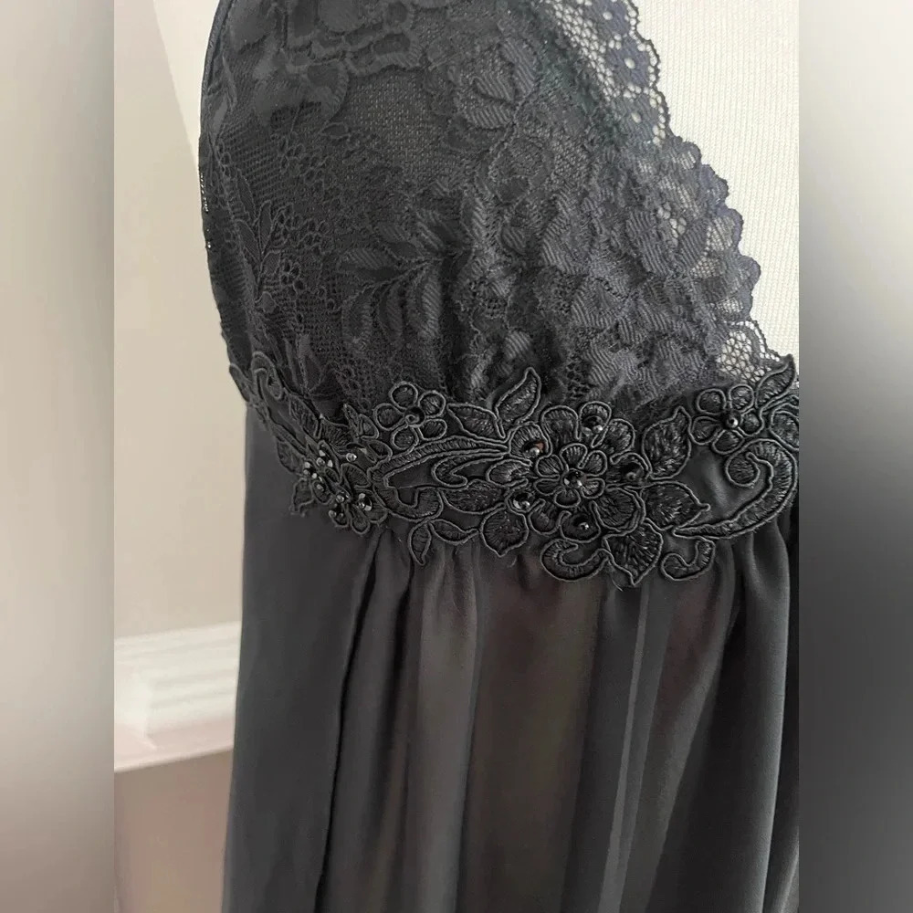 Linea Donatello Sheer Beaded Chiffon Juliet Negligee - Picture 7 of 8